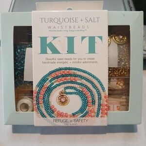 Turquoise and Salt Waistbeads Seed Beads Charms Kits Jewelry Make Your Own NEW